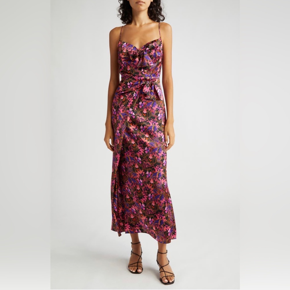 Saloni Penelope Bow Silk Dress Sz US 4/ UK 8